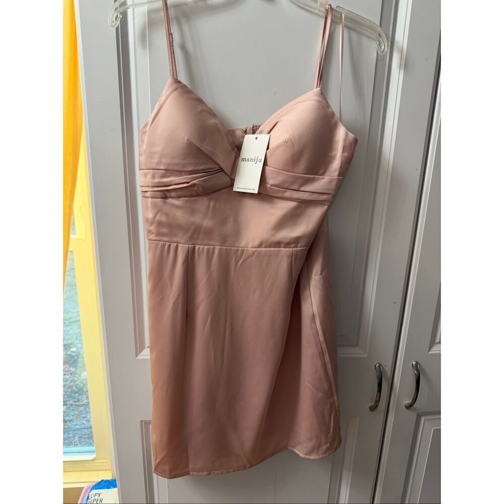 NWT Maniju Blush Pink Cocktail Party Dress Size Large New